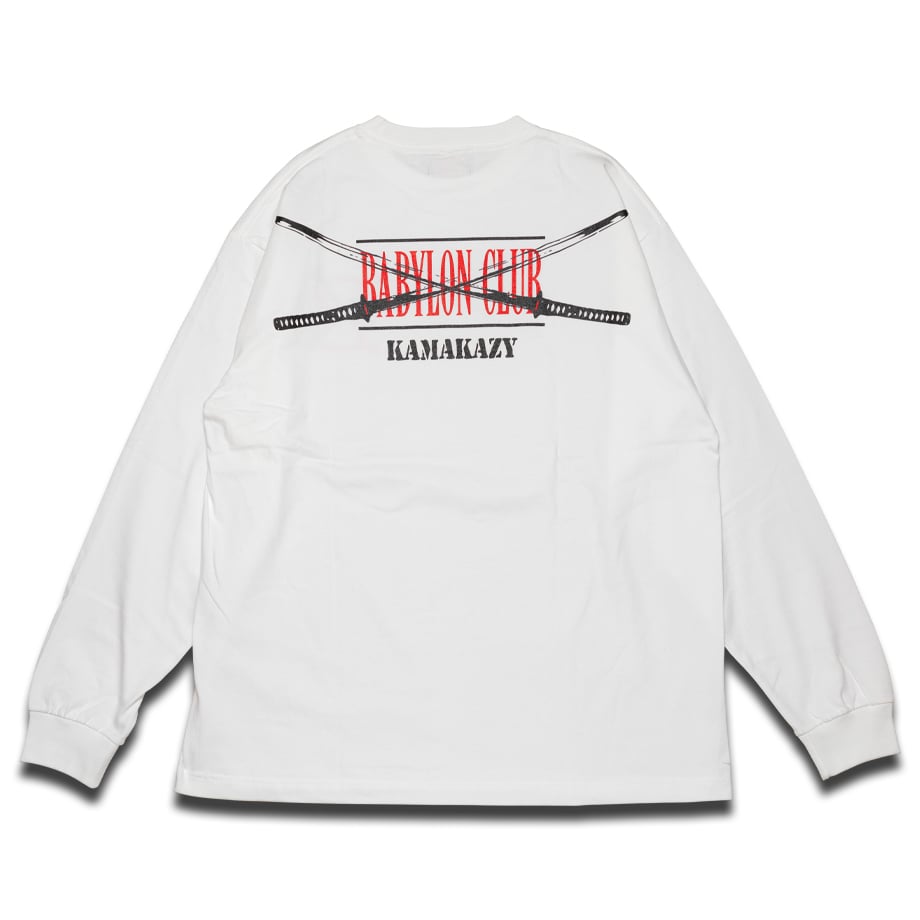 BABYLON CLUB ×KMKZ / HG 6.2oz L/S T-SHIRTS / WH BABYLON CLUB ×KMKZ / HG 6.2oz L/S T-SHIRTS / WH