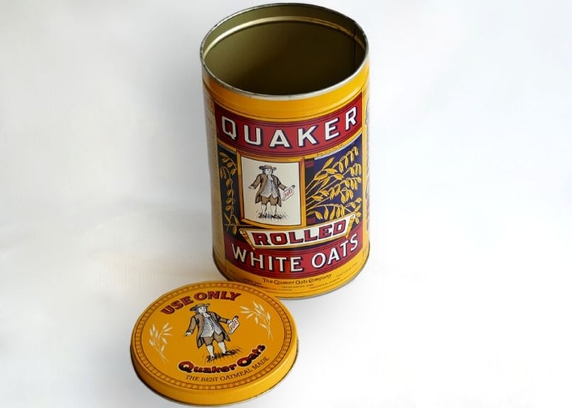 Vintage】 Quaker Oats Tin Can | Brown Books Cafe