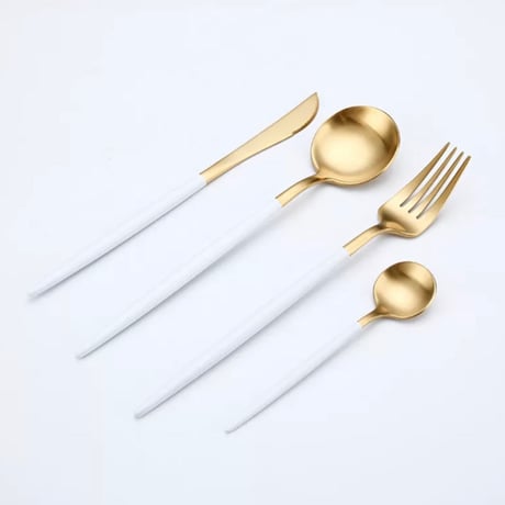 【予約商品】 cutlery 4set 【white gold】