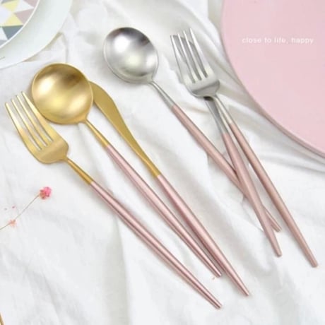 cutlery  4set 【pink silver】