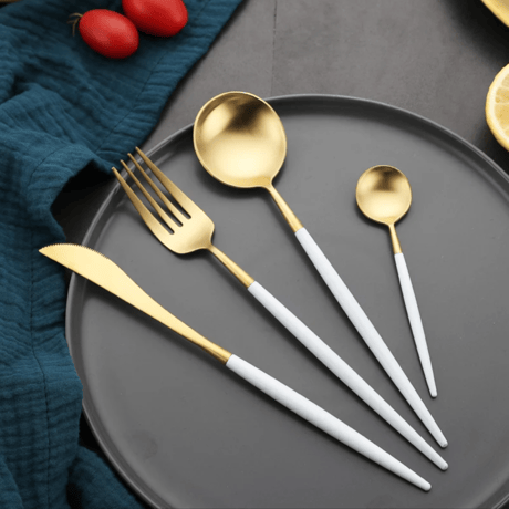 【予約商品】 cutlery 4set 【white gold】