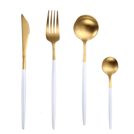 【予約商品】 cutlery 4set 【white gold】