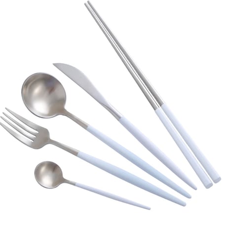 【予約商品】 cutlery 4set 【white silver】