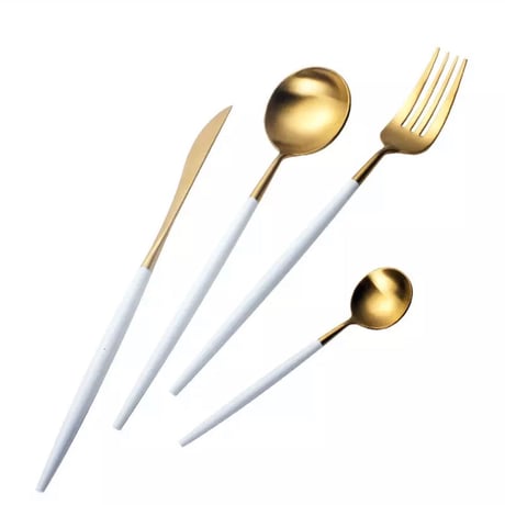 【予約商品】 cutlery 4set 【white gold】