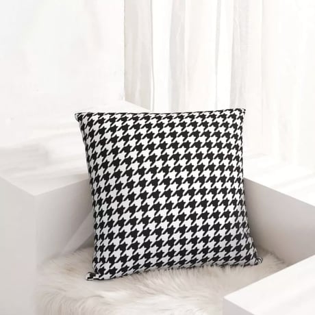 【予約商品】千鳥柄クッションカバーBLACK