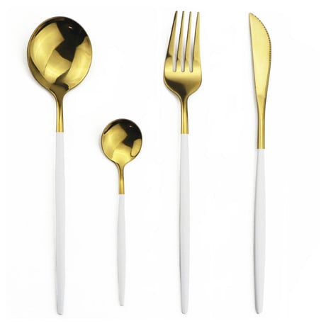 【予約商品】 cutlery 4set 【white gold】