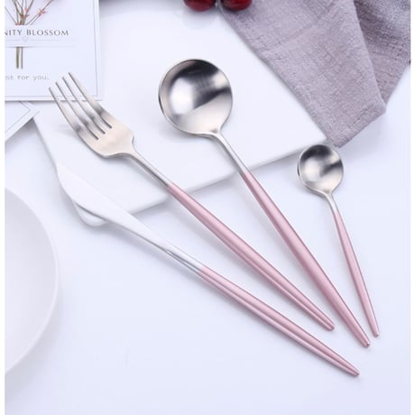 cutlery  4set 【pink silver】