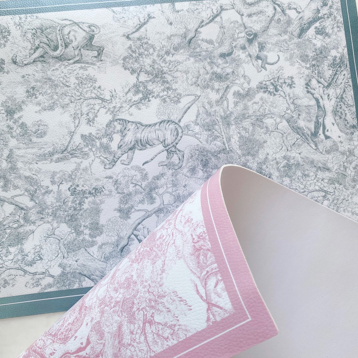 現品☆メドウテイルズフレンチカラー×くすみピンク ランチョンマット 現品☆メドウテイルズフレンチカラー×くすみピンク ランチョン