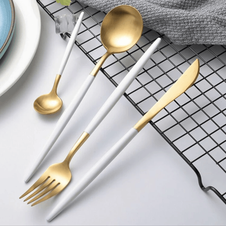 【予約商品】 cutlery 4set 【white gold】