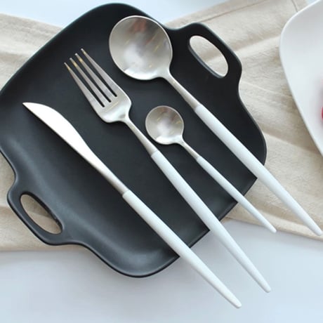 【予約商品】 cutlery 4set 【white silver】