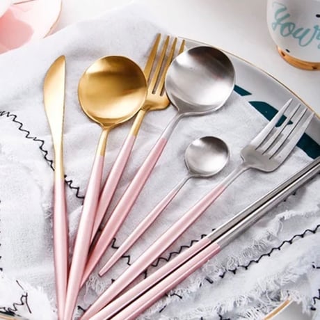 cutlery  4set 【pink silver】