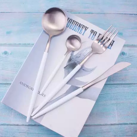【予約商品】 cutlery 4set 【white silver】