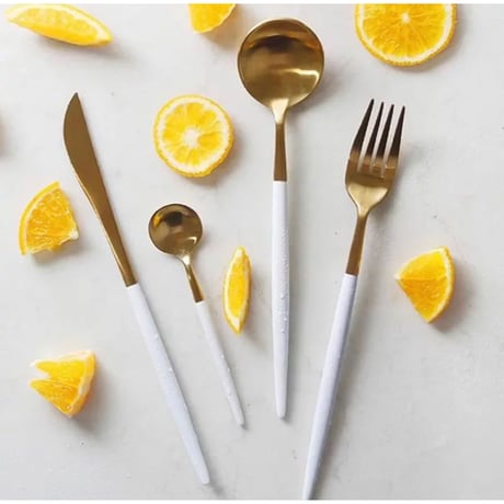 【予約商品】 cutlery 4set 【white gold】
