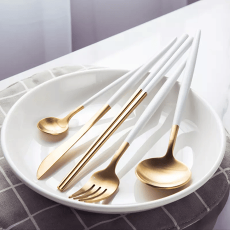 【予約商品】 cutlery 4set 【white gold】