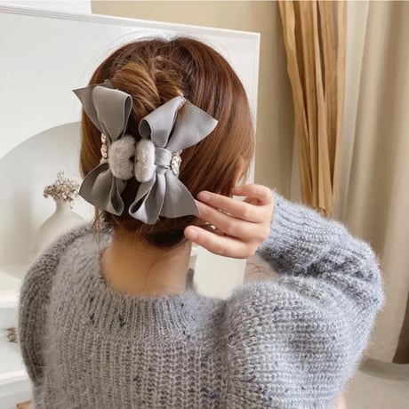 Ribbon fur barrette