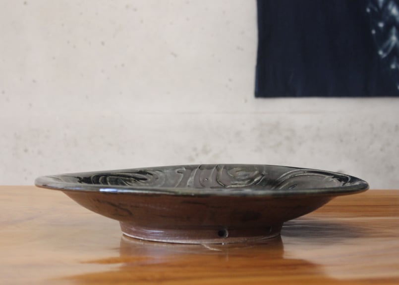 kazoo様 2枚セット 新品 やちむん 田村窯 7寸皿(蛇の目あり) 指掻き