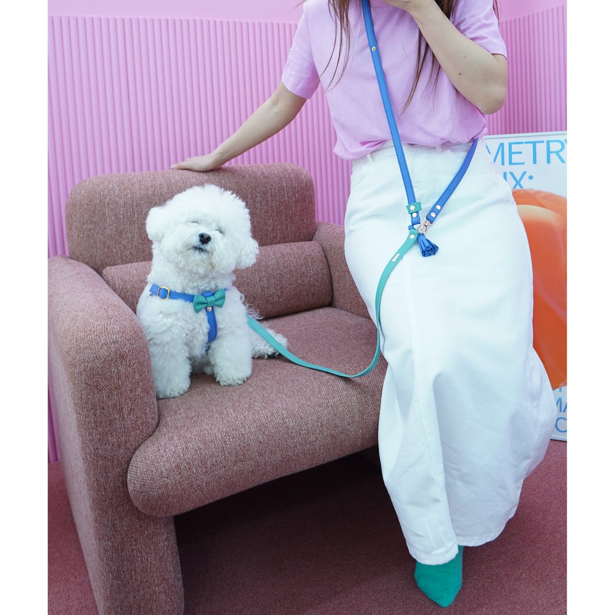 アラン&アロ•コラボ】リボンハーネス(ラベンダーとミントグリーン