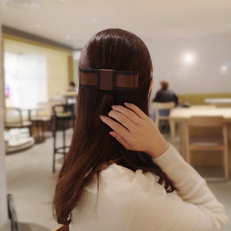 bicolor ribbon barrette