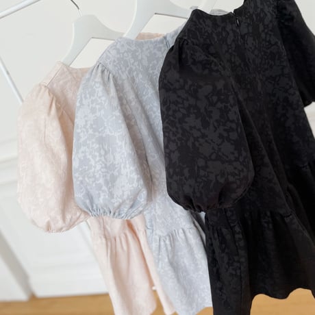 MADE’ jacquard peplum blouse / pink beige