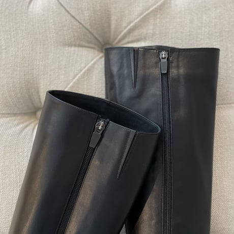leather long boots