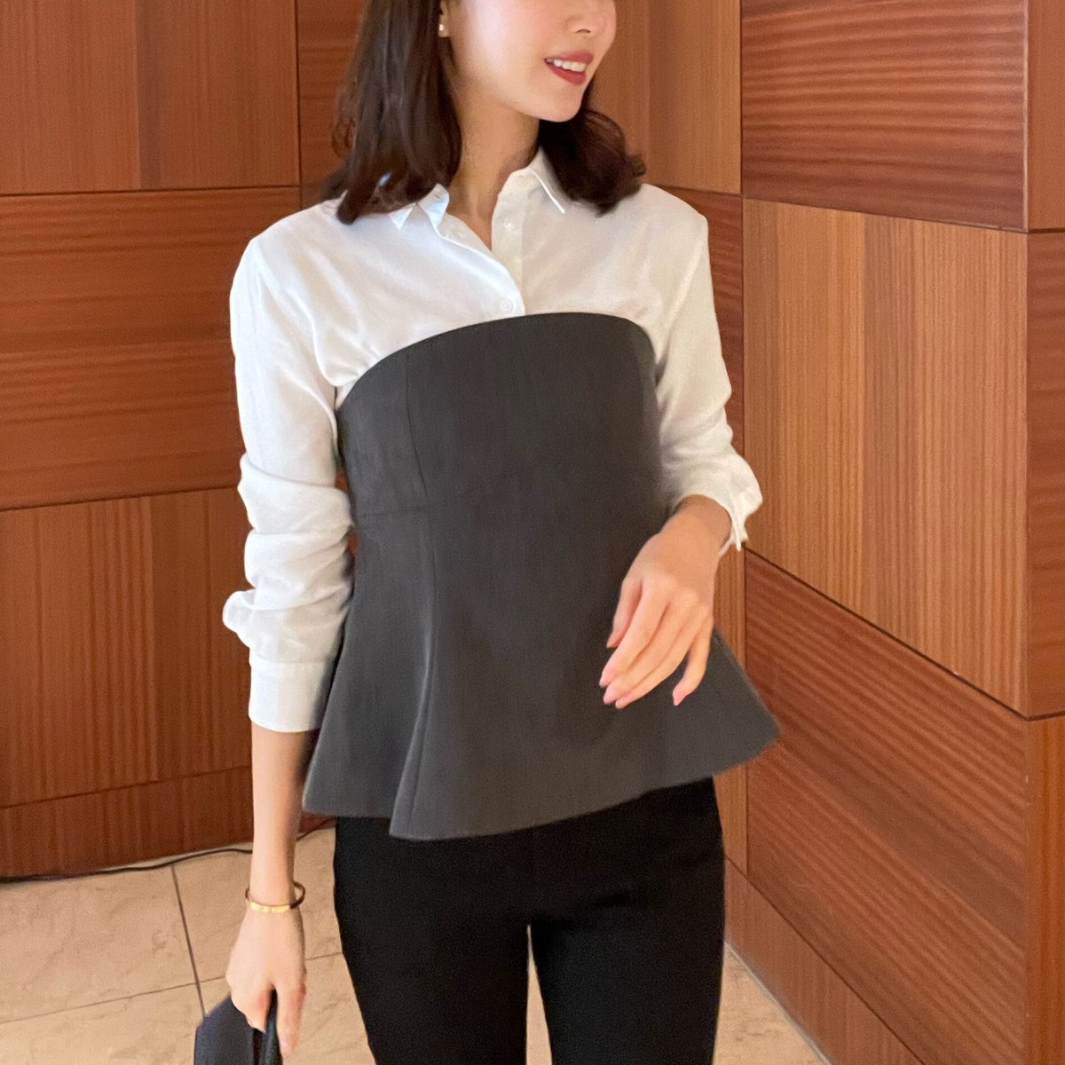 acka jacquard peplum bustier ビスチェキャミ