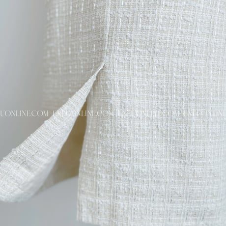 MADE TWEED DRESS / ivory