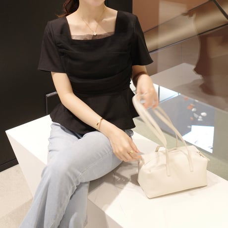 front tulle peplum half blouse