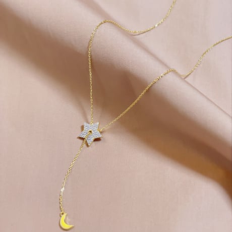 moon star long necklace