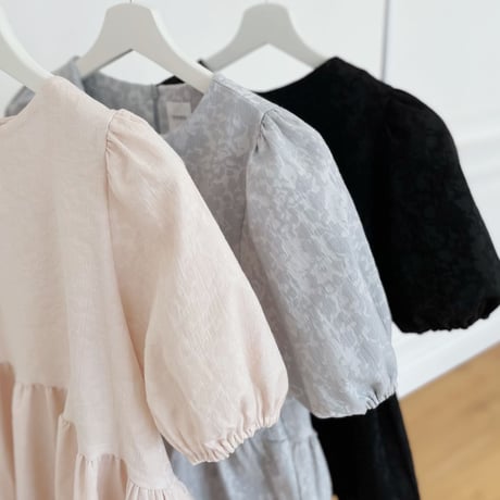 MADE’ jacquard peplum blouse / pink beige