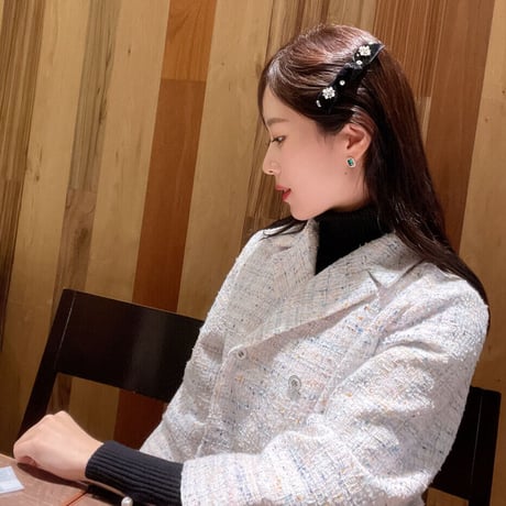 velvet ribbon bijou hair clip