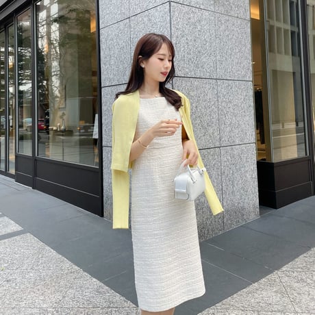 MADE TWEED DRESS / ivory
