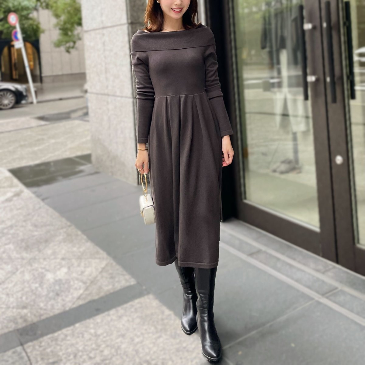 11.27再入荷】offshoulder knit dress | ENEU