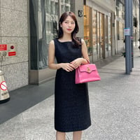 MADE TWEED DRESS / black