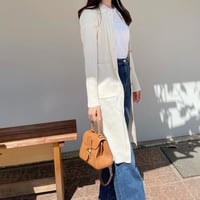 collar ribknit long cardigan