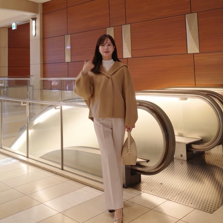 wool hood short coat