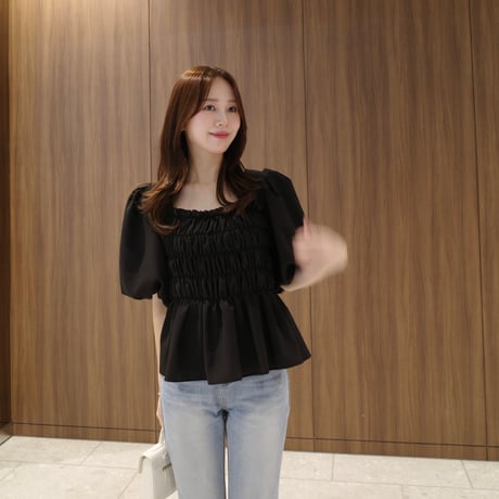 【6/4~再受注予約】gathering puff blouse(white)