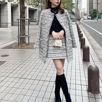 mix tweed middle jacket