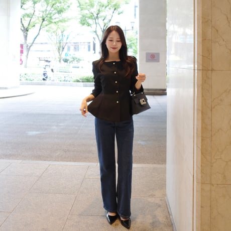 【10/15~再受注予約】boatneck peplum jacket