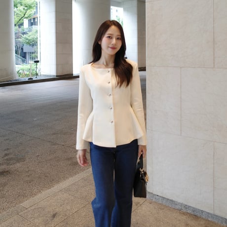【10/15~再受注予約】boatneck peplum jacket