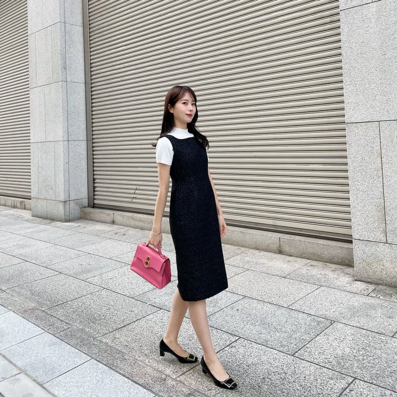 MADE TWEED DRESS / black | ENEU