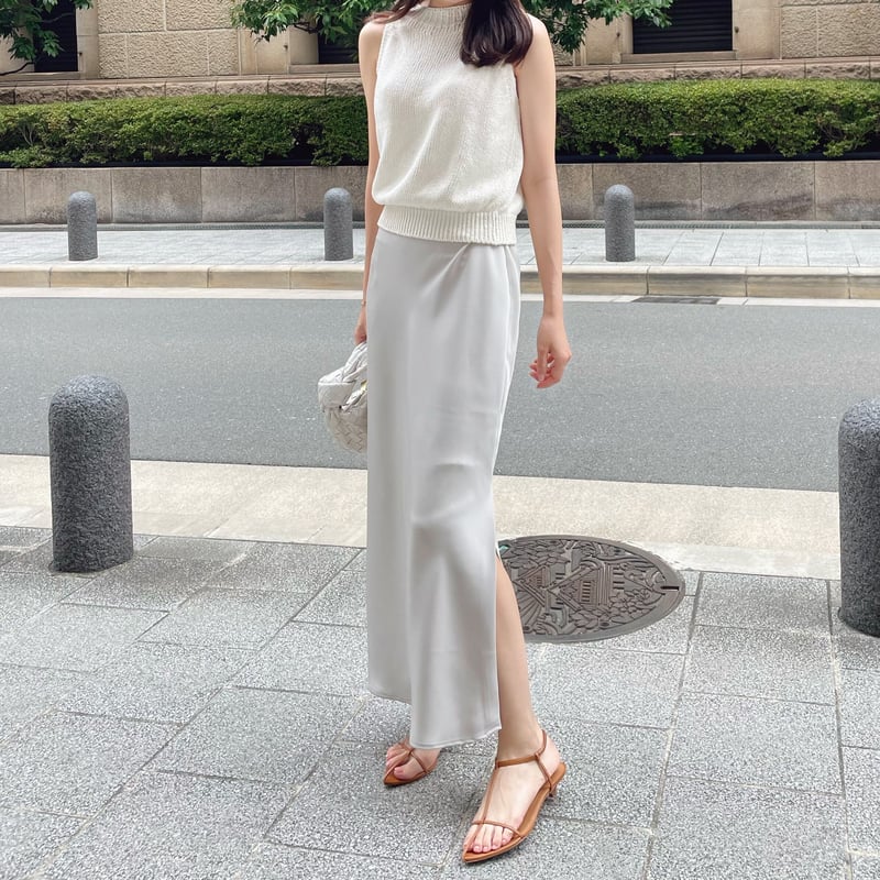 スカート Layered Frilled Satin Skirt Layered Frilled Satin Skirt