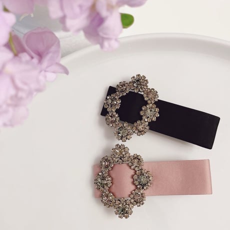 flower bijou satin hair clip