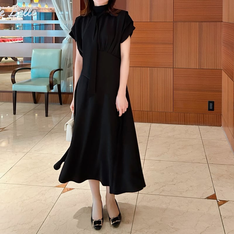 french sleeve gather long op | ENEU 