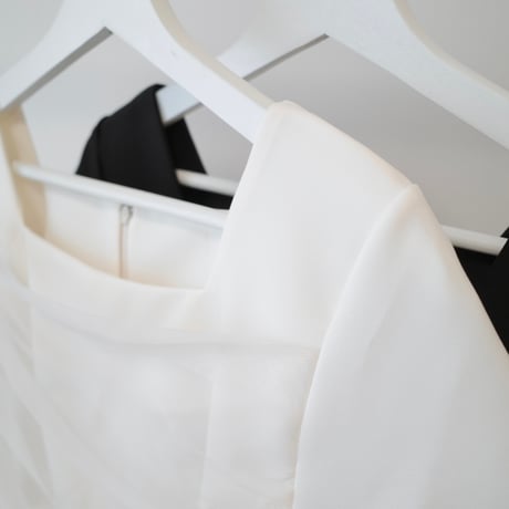 front tulle peplum half blouse