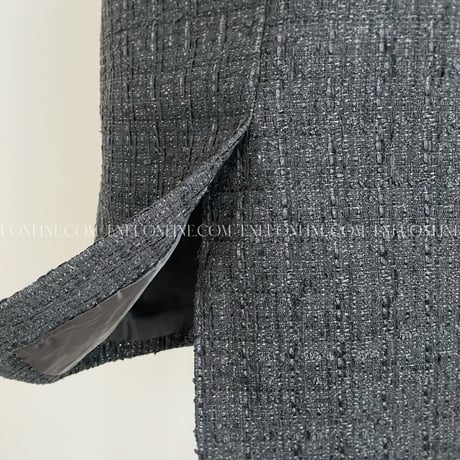 MADE TWEED DRESS / black