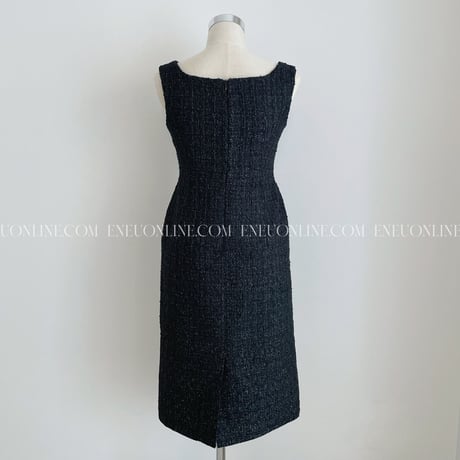 MADE TWEED DRESS / black