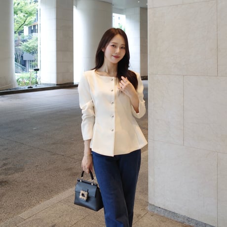 【10/15~再受注予約】boatneck peplum jacket