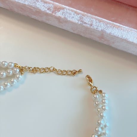 mini heart pearl necklace