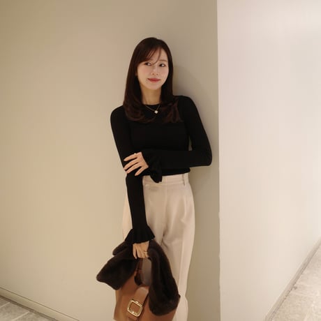 【9/17~再受注予約】bell sleeve rib knit