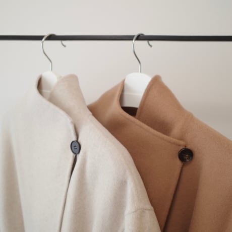 cashmere wool shawl long coat / oatmeal